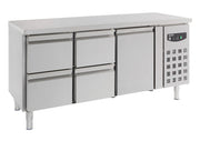 Table réfrigérée 1 porte et 4 tiroirs inox 1795x700x850 mm 417 L 0.34 kW Combisteel - Table réfrigérée positive professionnel CHR - matériel cuisine pro - Cuistéo