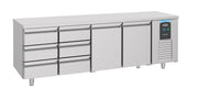 Table réfrigérée 2 portes 6 tiroirs inox 2330x700x850 mm 632 L 0.308 kW Combisteel - Table réfrigérée positive professionnel CHR - matériel cuisine pro - Cuistéo