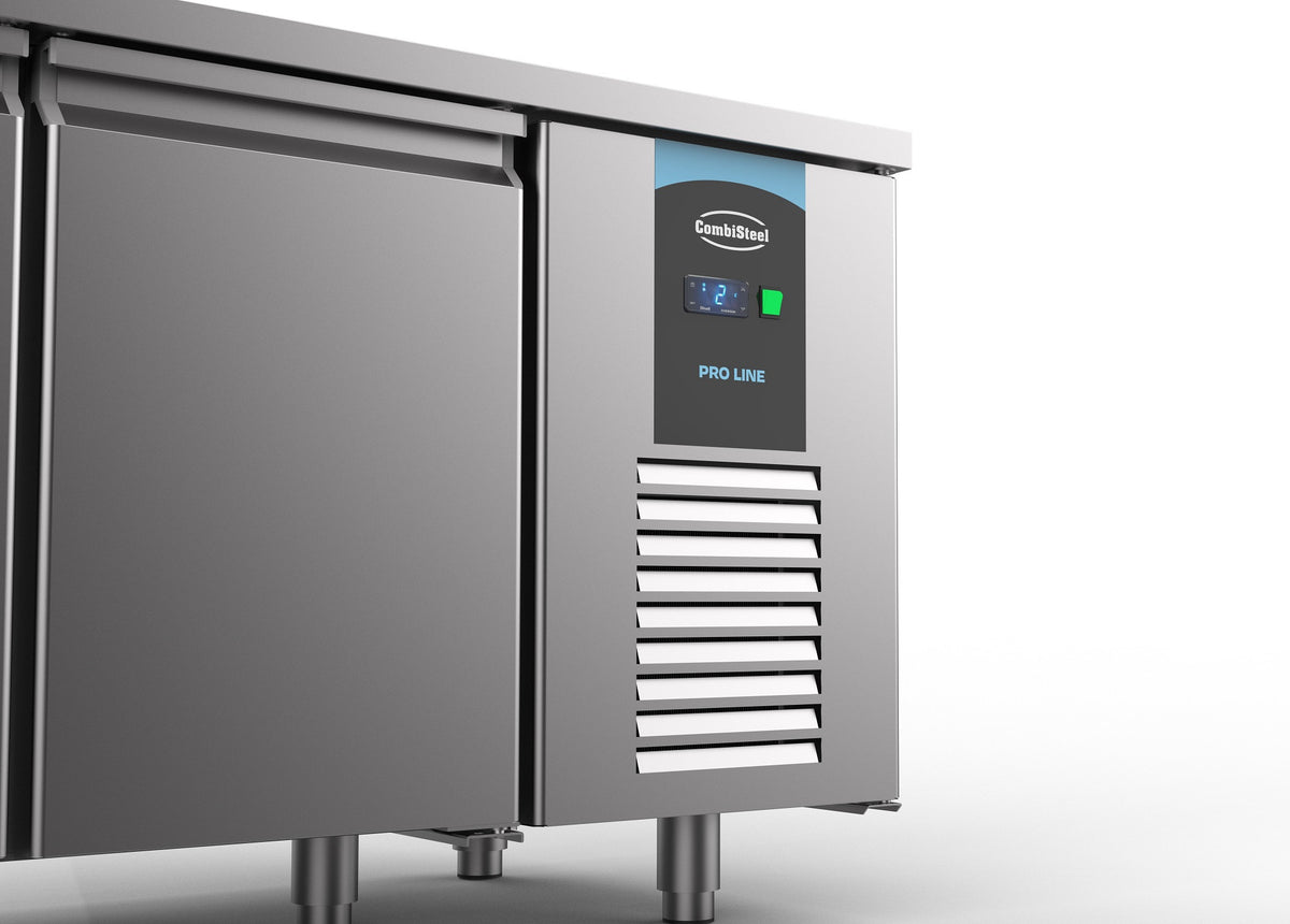 Table réfrigérée 2 portes 6 tiroirs inox 2330x700x850 mm 632 L 0.308 kW Combisteel - vue 3 - Table réfrigérée positive pro CHR - Cuistéo