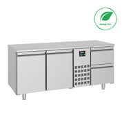 Table réfrigérée 2 portes 2 tiroirs prof 700mm inox 474 L 0.227 kW Combisteel - Table réfrigérée positive professionnel CHR - matériel cuisine pro - Cuistéo