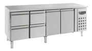 Table réfrigérée 2 portes et 4 tiroirs inox 2230x700x850 mm 553 L 0.34 kW Combisteel - Table réfrigérée positive professionnel CHR - matériel cuisine pro - Cuistéo