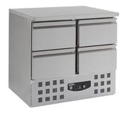 Table réfrigérée 4 tiroirs inox 900x700x875 mm 257 L 0.34 kW Combisteel - Table réfrigérée positive professionnel CHR - matériel cuisine pro - Cuistéo