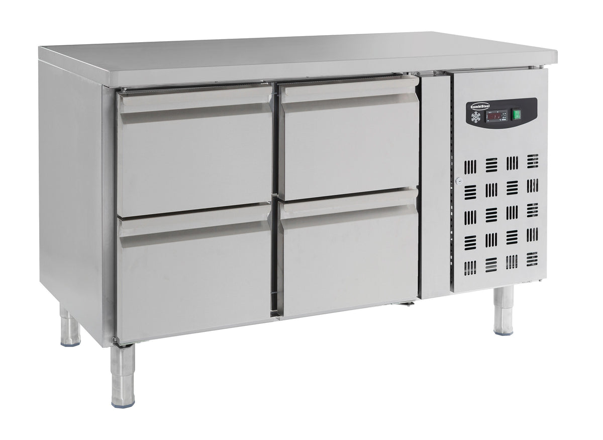 Table réfrigérée 4 tiroirs inox 1360x700x850 mm 282 L 0.34 kW Combisteel - Table réfrigérée positive professionnel CHR - matériel cuisine pro - Cuistéo