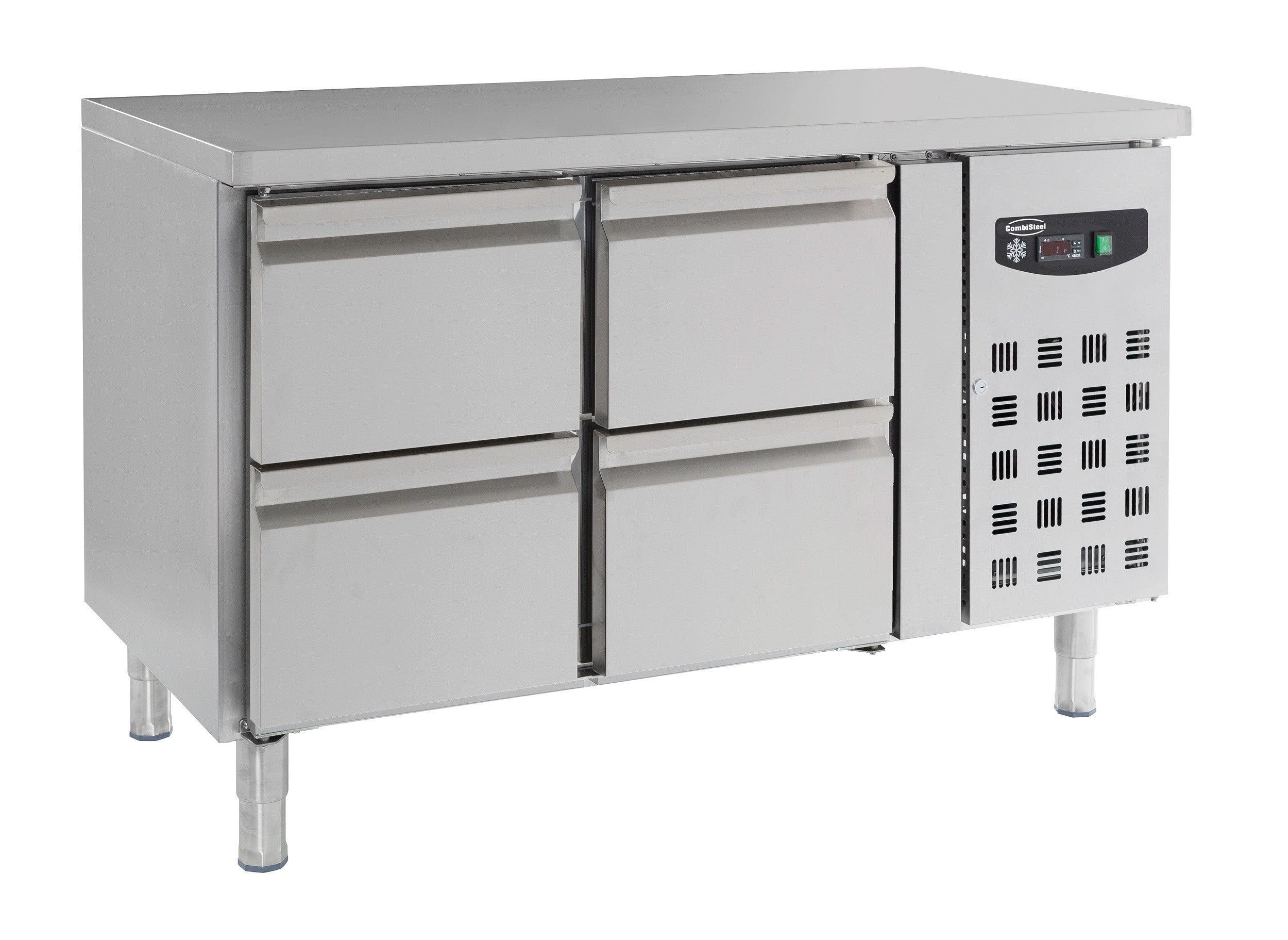 Table réfrigérée 4 tiroirs inox 1360x700x850 mm 282 L 0.34 kW Combisteel - Table réfrigérée positive professionnel CHR - matériel cuisine pro - Cuistéo
