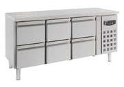 Table réfrigérée 6 tiroirs inox 1795x700x850 mm 417 L 0.34 kW Combisteel - Table réfrigérée positive professionnel CHR - matériel cuisine pro - Cuistéo