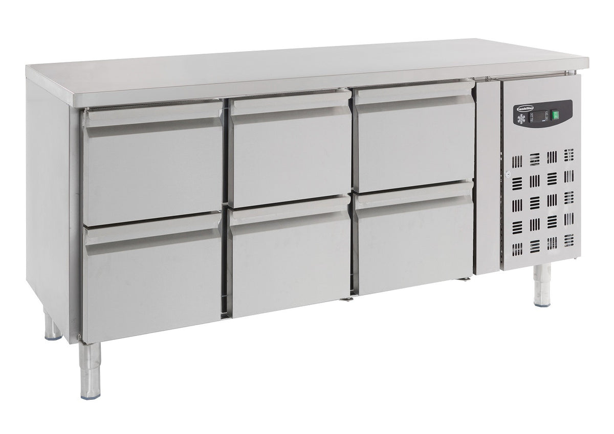 Table réfrigérée 6 tiroirs inox 1795x700x850 mm 417 L 0.34 kW Combisteel - Table réfrigérée positive professionnel CHR - matériel cuisine pro - Cuistéo