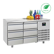 Table réfrigérée 6 tiroirs Energy line inox 1400x700x850 mm 281 L 0.213 kW Combisteel - Table réfrigérée positive professionnel CHR - matériel cuisine pro - Cuistéo