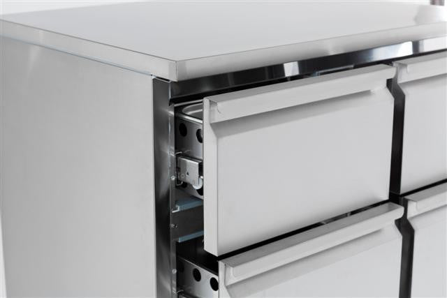 Table réfrigérée 6 tiroirs inox 1365x700x875 mm 400 L 0.34 kW Combisteel - vue 2 - Table réfrigérée positive pro CHR - Cuistéo