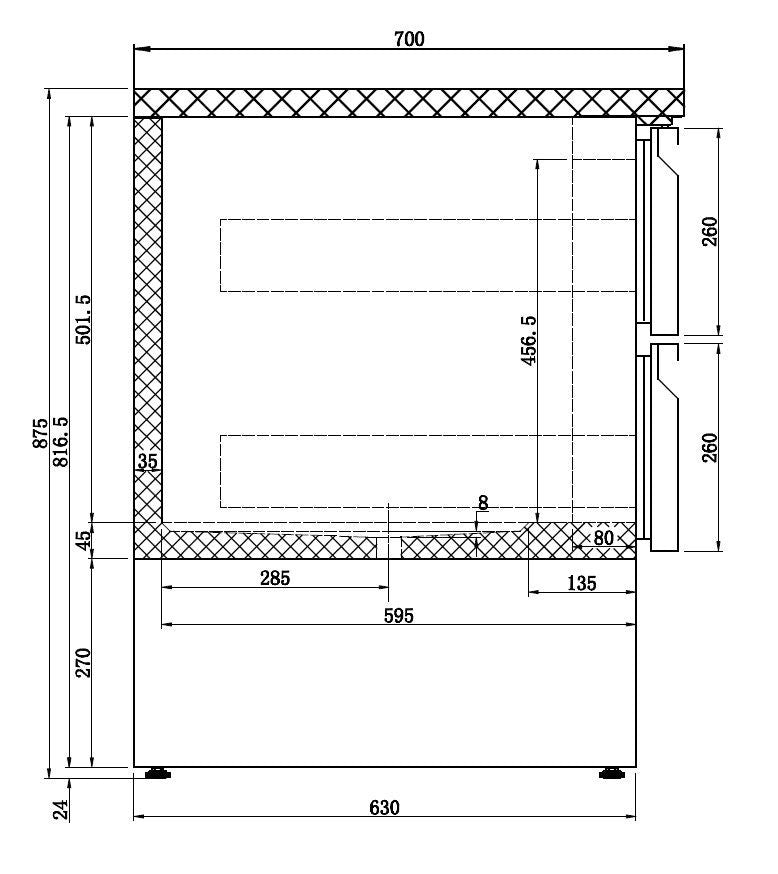 Table réfrigérée 6 tiroirs inox 1365x700x875 mm 400 L 0.34 kW Combisteel - vue 3 - Table réfrigérée positive pro CHR - Cuistéo