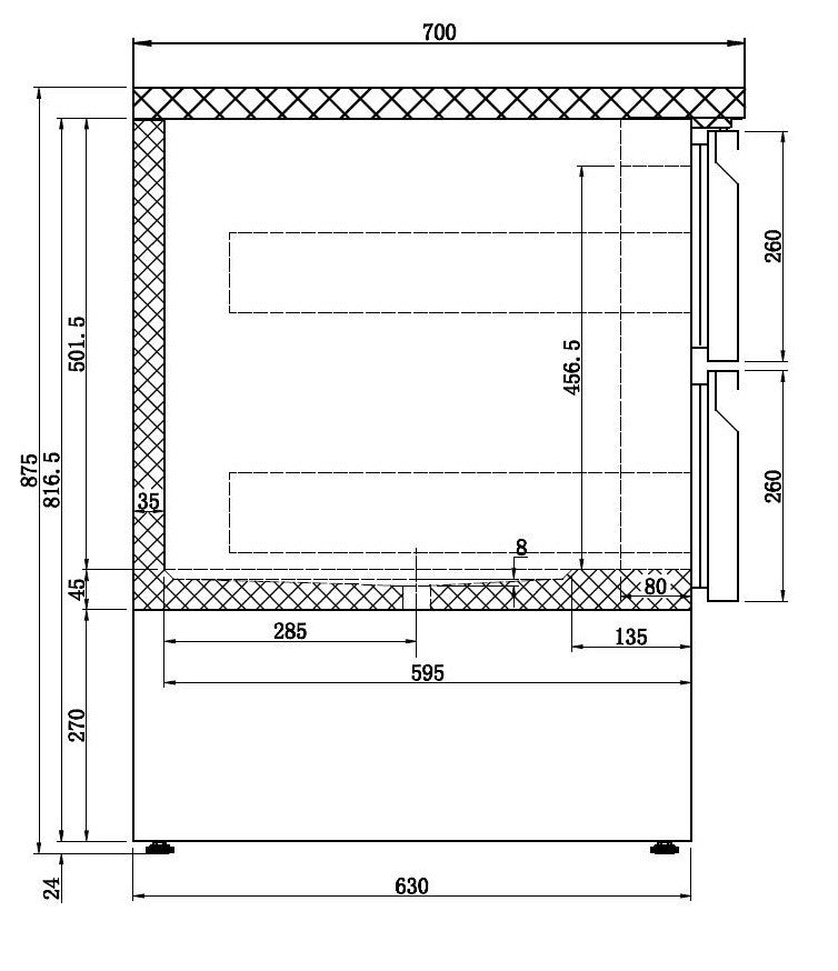 Table réfrigérée 6 tiroirs inox 1365x700x875 mm 400 L 0.34 kW Combisteel - vue 4 - Table réfrigérée positive pro CHR - Cuistéo