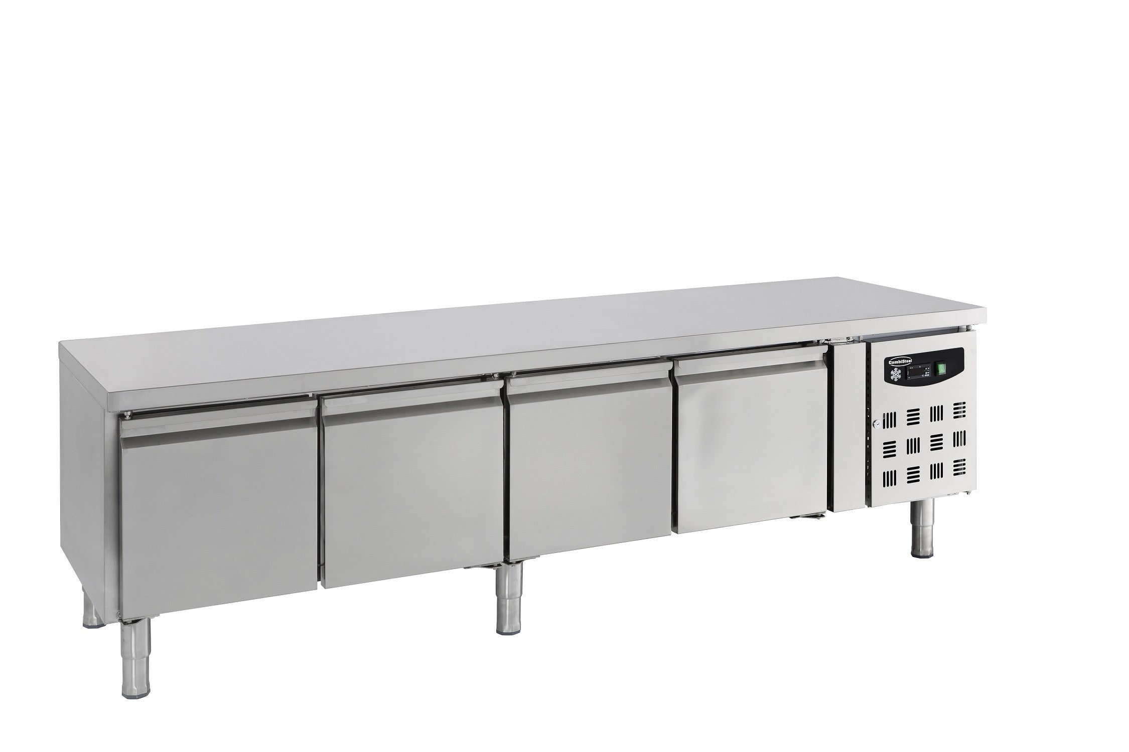 Table réfrigérée 650 mm haute 4 portes inox 0.34 kW Combisteel - Table réfrigérée positive professionnel CHR - matériel cuisine pro - Cuistéo