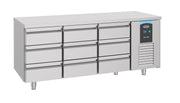 Table réfrigérée 9 tiroirs energy line inox 1865x700x850 mm 474 L 0.227 kW Combisteel - Table réfrigérée positive professionnel CHR - matériel cuisine pro - Cuistéo