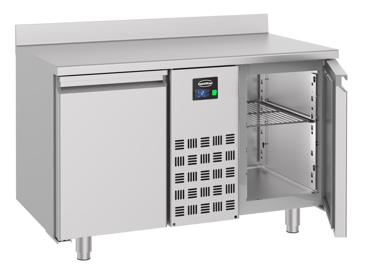 Table réfrigérée à dosseret 2 portes monobloc inox 1300x700x860 mm 281 L 0.12 kW Combisteel - vue 2 - Table réfrigérée positive pro CHR - Cuistéo