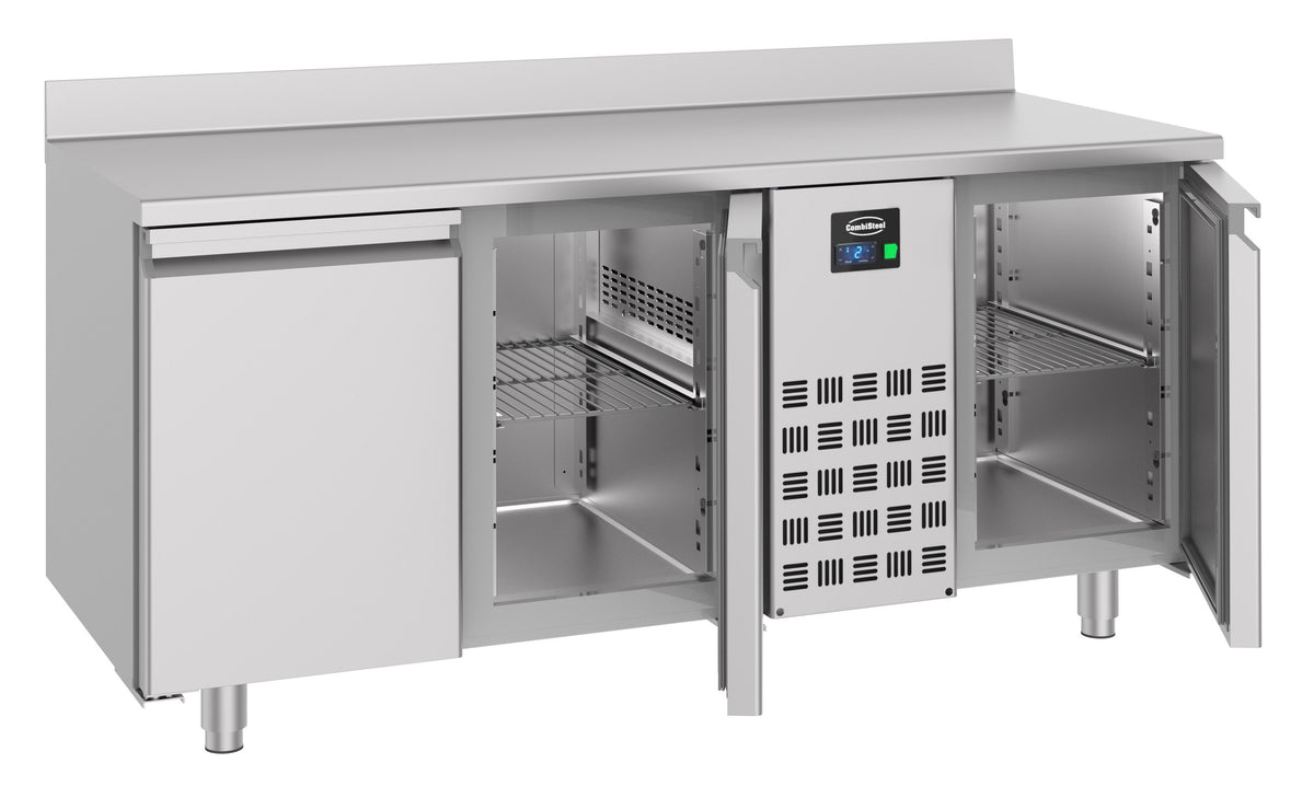 Table réfrigérée dosseret 3 portes monobloc inox 1785x700x860 mm 474 L 0.2 kW Combisteel - vue 2 - Table réfrigérée positive pro CHR - Cuistéo