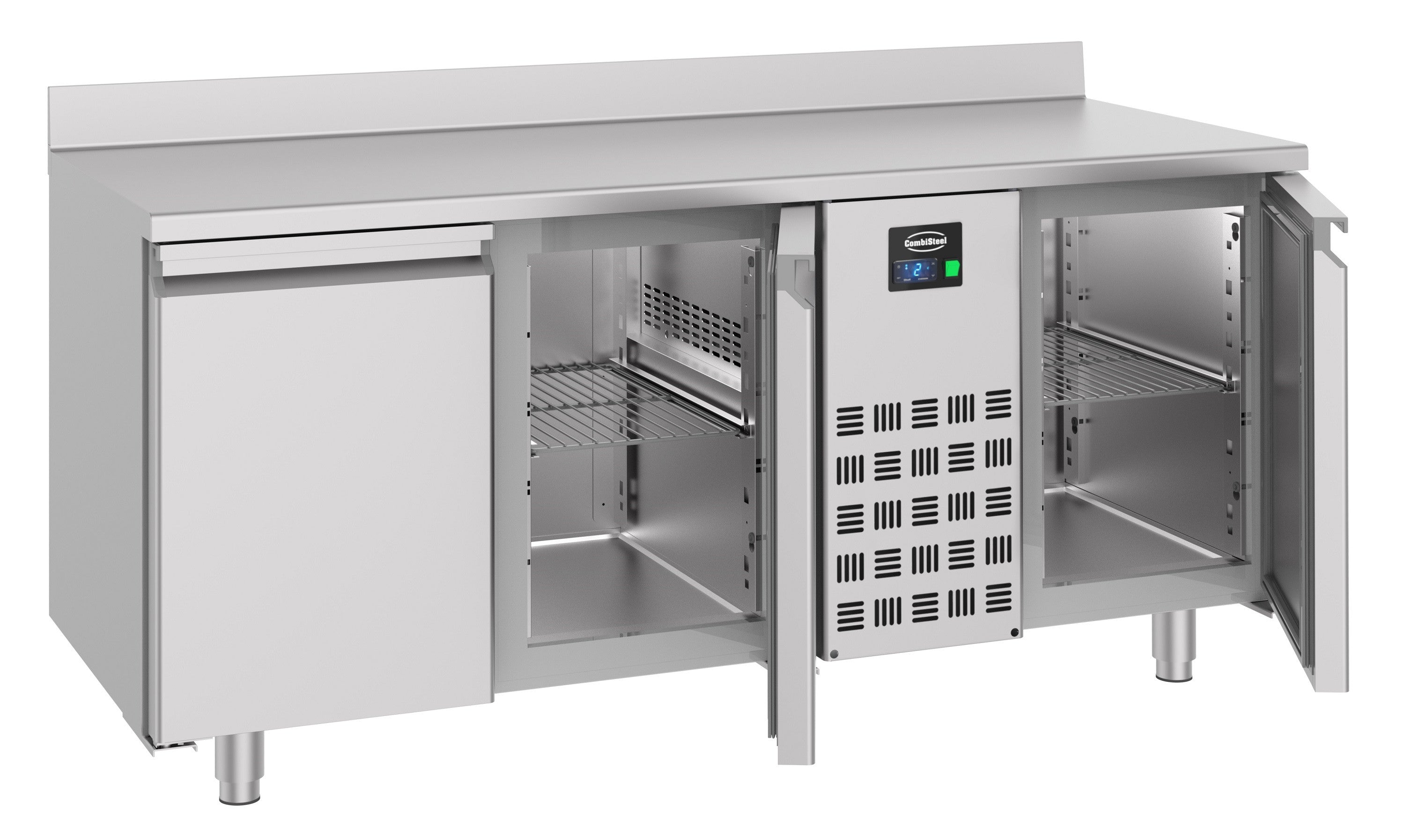 Table réfrigérée dosseret 3 portes monobloc inox 1785x700x860 mm 474 L 0.2 kW Combisteel - vue 2 - Table réfrigérée positive pro CHR - Cuistéo