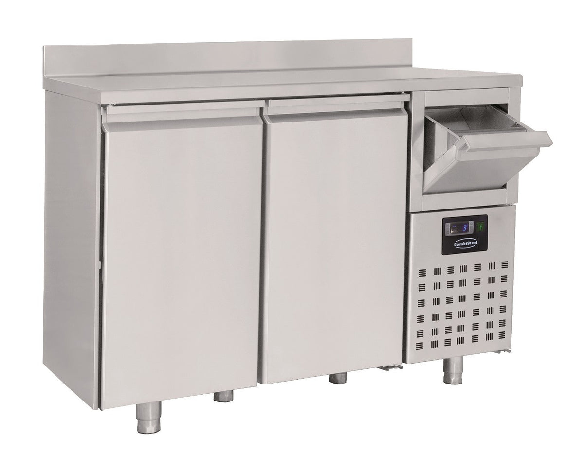 Table réfrigérée inox 2 portes + tiroir à café 1580x600x1050 mm 550 L 0.3 kW Combisteel - Table réfrigérée positive professionnel CHR - matériel cuisine pro - Cuistéo