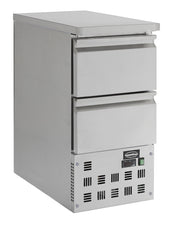 Table réfrigérée inox 2 tiroirs 435x700x870 mm 109 L 0.12 kW Combisteel - Table réfrigérée positive professionnel CHR - matériel cuisine pro - Cuistéo