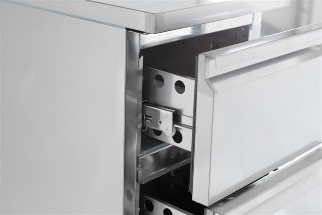 Table réfrigérée inox 2 tiroirs 435x700x870 mm 109 L 0.12 kW Combisteel - vue 4 - Table réfrigérée positive pro CHR - Cuistéo