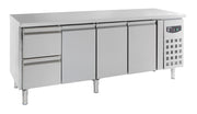 Table réfrigérée inox 3 portes et 2 tiroirs 2230x700x850 mm 553 L 0.34 kW Combisteel - Table réfrigérée positive professionnel CHR - matériel cuisine pro - Cuistéo