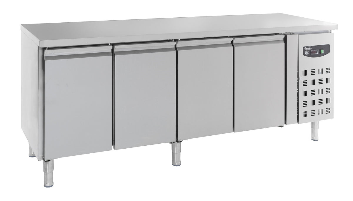 Table réfrigérée inox 4 portes 2230x600x860 mm 511 L 0.34 kW Combisteel - Table réfrigérée positive professionnel CHR - matériel cuisine pro - Cuistéo