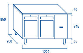 Comptoir réfrigéré GN1/1 MOTEUR À DISTANCE QRG 2100SG - Cool Head 1222x700x850 mm 210 L 100 W Coolhead - vue 8 - Table réfrigérée positive pro CHR - Cuistéo