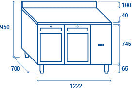 Comptoir Réfrigéré GN1/1 MOTEUR À DISTANCE QRG 2200SG - Cool Head 1222x700x950 mm 210 L 100 W Coolhead - vue 8 - Table réfrigérée positive pro CHR - Cuistéo