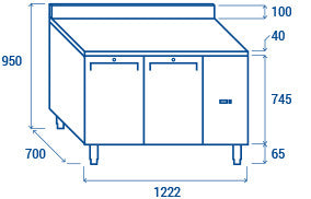 Comptoir réfrigéré GN1/1 QR 2200SG - Cool Head 1222x700x950 mm 210 L 440 W Coolhead - vue 7 - Table réfrigérée positive pro CHR - Cuistéo