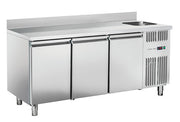Comptoir réfrigéré GN1/1avec évier - RC 3200LV - Cool Head 1780x700x950 mm 460 L 184 W Coolhead - Table réfrigérée positive professionnel CHR - matériel cuisine pro - Cuistéo