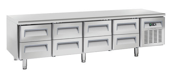 Comptoir réfrigéré positive GN1/1 - U-GN 4180 - Cool Head 2239x700x650 mm 362 L 282 W Coolhead - Table réfrigérée positive professionnel CHR - matériel cuisine pro - Cuistéo