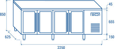 Comptoir réfrigéré pour plateaux 325x410mm - SRG 4100 - Cool Head 485 L 450 W Coolhead - vue 7 - Table réfrigérée positive pro CHR - Cuistéo