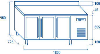Comptoir vitré réfrigéré - GN1/1 QRG 3200 - Cool Head 1800x725x950 mm 400 L 342 W Coolhead - vue 8 - Table réfrigérée positive pro CHR - Cuistéo