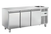 Comptoir réfrigéré GN1/1avec évier - RC 3100LV - Cool Head 1780x700x850 mm 460 L 184 W Coolhead - Table réfrigérée positive professionnel CHR - matériel cuisine pro - Cuistéo
