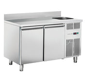 Comptoir réfrigéré GN1/1 avec évier - RC 2200LV - Cool Head 1320x700x950 mm 300 L 184 W Coolhead - Table réfrigérée positive professionnel CHR - matériel cuisine pro - Cuistéo