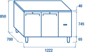 Comptoir réfrigéré GN1/1 QR 2100SG - Cool Head 1222x700x850 mm 210 L 440 W Coolhead - vue 7 - Table réfrigérée positive pro CHR - Cuistéo