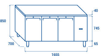 Comptoir réfrigéré GN1/1 QR 3100SG - Cool Head 1655x700x850 mm 310 L 440 W Coolhead - vue 7 - Table réfrigérée positive pro CHR - Cuistéo