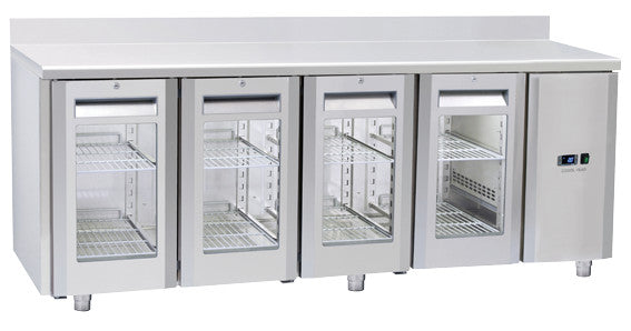 Table réfrigéré - GN1/1 MOTEUR À DISTANCE QRG 4200SG - Cool Head inox 2094x700x950 mm 410 L 100 W Coolhead - Table réfrigérée positive professionnel CHR - matériel cuisine pro - Cuistéo