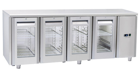 Table réfrigéré - GN1/1 QRG 4100SG - Cool Head inox 2094x700x850 mm 410 L 100 W Coolhead - Table réfrigérée positive professionnel CHR - matériel cuisine pro - Cuistéo