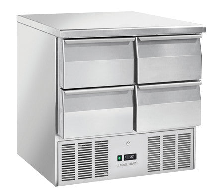 Table réfrigéré - GN1/1inox CRD 94A - Cool Head 900x700x880 mm 214 L 142.4 W Coolhead - Table réfrigérée positive professionnel CHR - matériel cuisine pro - Cuistéo