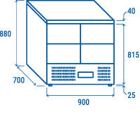 Table réfrigéré - GN1/1inox CRD 94A - Cool Head 900x700x880 mm 214 L 142.4 W Coolhead - vue 9 - Table réfrigérée positive pro CHR - Cuistéo