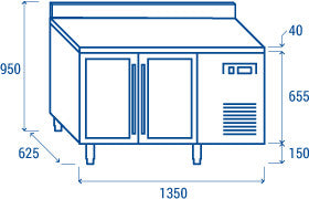 Table Réfrigéré portes vitrée SRG 2200 - Cool Head inox 1350x625x950 mm 230 L 362 W Coolhead - vue 7 - Table réfrigérée positive pro CHR - Cuistéo