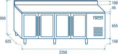 Table réfrigéré pour plateaux 325x410mm - SRG 4200 - Cool Head 485 L 450 W Coolhead - vue 7 - Table réfrigérée positive pro CHR - Cuistéo