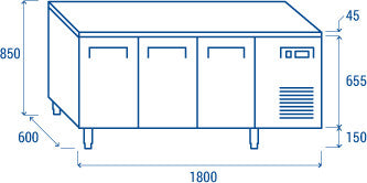 Table réfrigéré pour plateaux 325x410mm SR 3200 - Cool Head 358 L 372 W Coolhead - vue 8 - Table réfrigérée positive pro CHR - Cuistéo