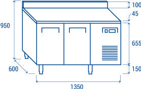 Table réfrigéré pour plateaux de 325x410mm SR 2200 - Cool Head 230 L 362 W Coolhead - vue 8 - Table réfrigérée positive pro CHR - Cuistéo