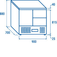 Table réfrigérée GN1/1 inox CRD 92A - Cool Head 900x700x880 mm 214 L 142.4 W Coolhead - vue 10 - Table réfrigérée positive pro CHR - Cuistéo