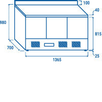 Table réfrigérée inox GN1/1 CRA 93A - Cool Head 1365x700x980 mm 342 L 233 W Coolhead - vue 10 - Table réfrigérée positive pro CHR - Cuistéo