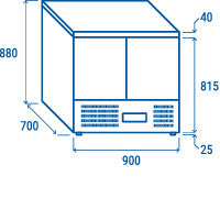 Table réfrigérée - 214L - 2 portes - GN 1/1 - 0/+8°C - Thermostat digital - Cool Head 142.4 W Coolhead - vue 10 - Table réfrigérée positive pro CHR - Cuistéo