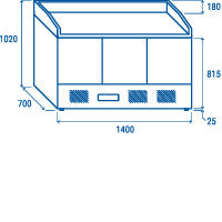 Table réfrigérée pizza GN1/1 CRM 93A - Cool Head inox 1400x700x1022 mm 330 L 233 W Coolhead - vue 11 - Table réfrigérée positive pro CHR - Cuistéo