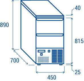 Table réfrigérée ventilée positive GN1/1 CRD 45A - Cool Head inox 450x700x878 mm 101 L 74 W Coolhead - vue 8 - Table réfrigérée positive pro CHR - Cuistéo