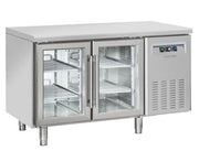 Table réfrigéré avec portes vitrée SRG 2100 - Cool Head inox 1350x625x850 mm 230 L 362 W Coolhead - Table réfrigérée positive professionnel CHR - matériel cuisine pro - Cuistéo
