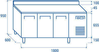 Table réfrigéré pour plateaux 325x410mm SR 3200 - Cool Head 358 L 372 W Coolhead - vue 8 - Table réfrigérée positive pro CHR - Cuistéo